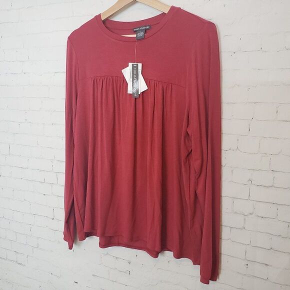 Chelsea & Theodore Long Sleeve Top Modal S NEW - Picture 2 of 6